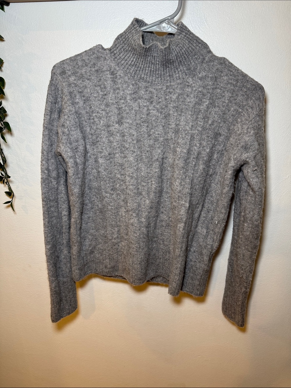 J. Crew Heather Gray Turtleneck Sweater Merino wool blend